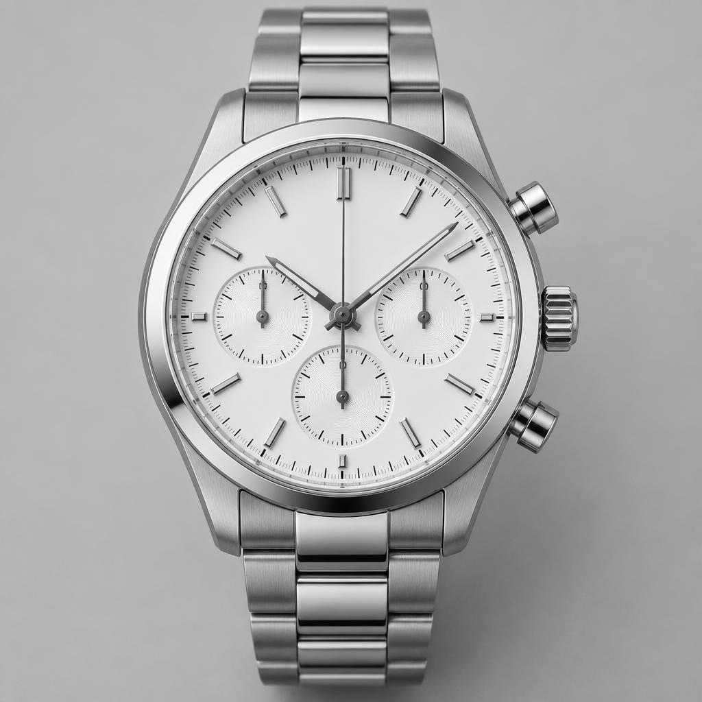 Photograph of steel chronograph, 41mm